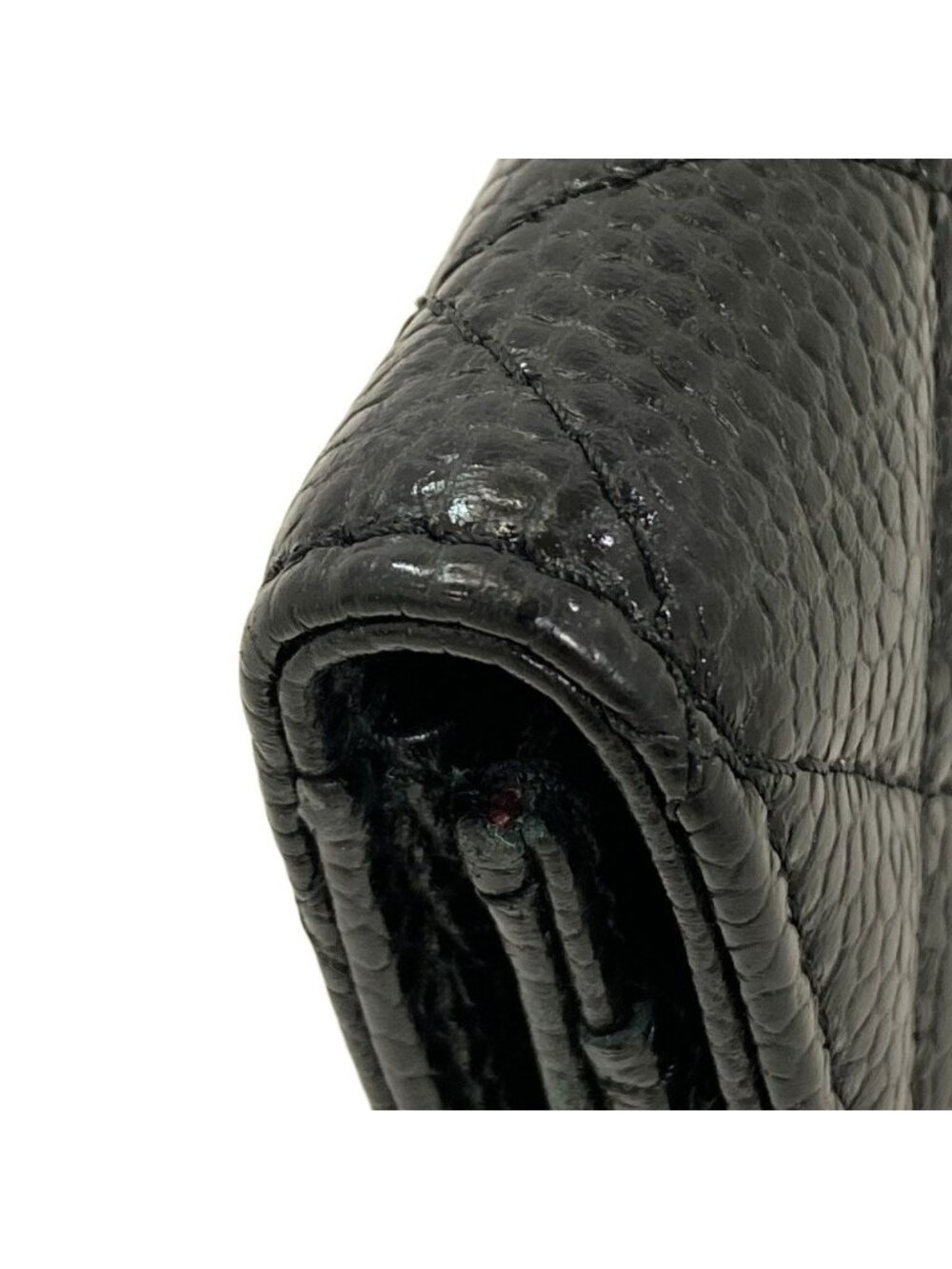 ★SOLD★ Chanel Quilted CC Logo Gold Card Case Gray Calfskin - Picture 13 of 15